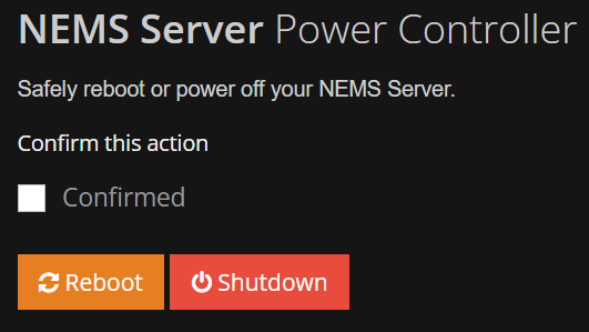 NEMS Power Controller Screenshot