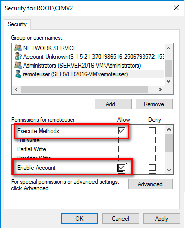 Execute Methods and Enable Account